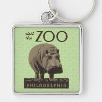 Hippopotamus vintage hippo zoo poster wpa 