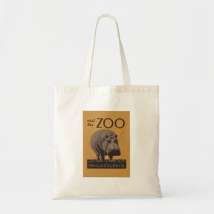 Hippopotamus Vintage WPA Zoo Poster Philadelphia Tote Bag