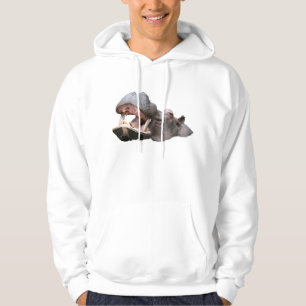 Hippopotamus White Men's Hoodies