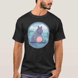 Hippopotamus Women s Cute Hippo Zoo Animal T-Shirt