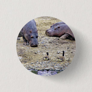HIPPOS 3 CM ROUND BADGE