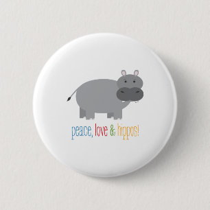 Hippos 6 Cm Round Badge