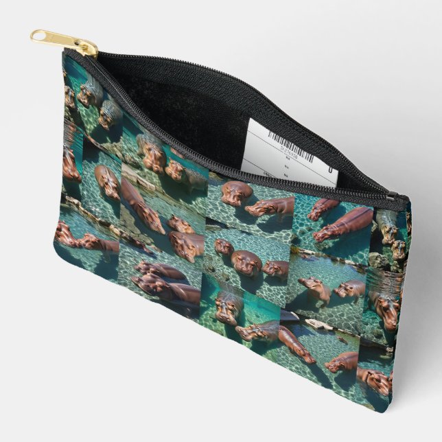Hippos at Play: A Pond Paradise, Accessory Pouch (Open)