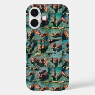 Hippos at Play: A Pond Paradise iPhone 16 Case