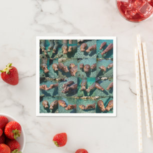 Hippos at Play: A Pond Paradise Napkin