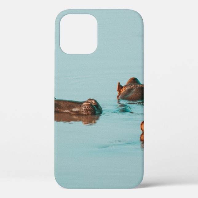 HIPPOS COOLING OFF IN THE DAM Case-Mate iPhone CASE (Back)