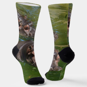 Hippos In A Pond, Crew Socks