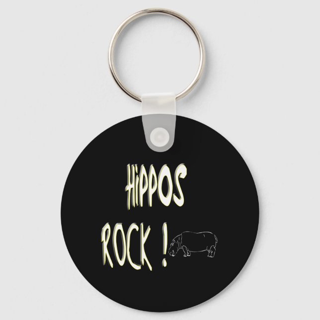 Hippos Rock! Keychain (Front)
