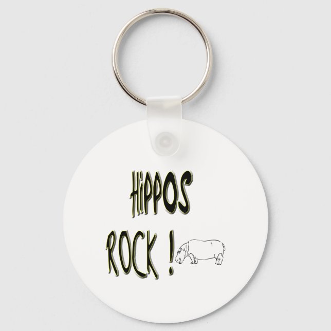 Hippos Rock! Keychain (Front)