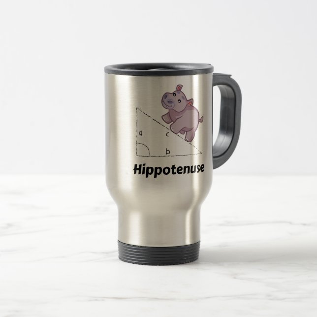 Hippotenuse Funny Math Travel Mug (Front Right)