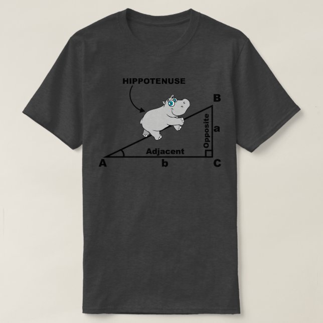 HIPPOTENUSE TRIANGLE MATH hippo lovers  T-Shirt (Design Front)