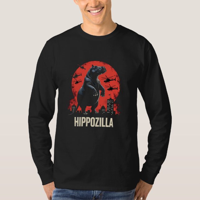 Hippozilla Spooky Moo Deng Baby Pygmy Hippo T-Shirt (Front)