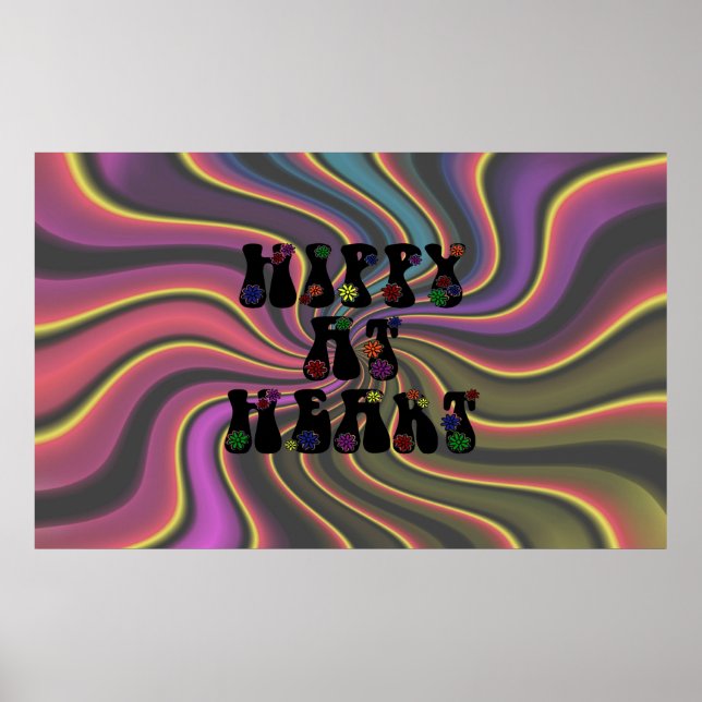Hippy at Heart 60s Retro Poster (Front)