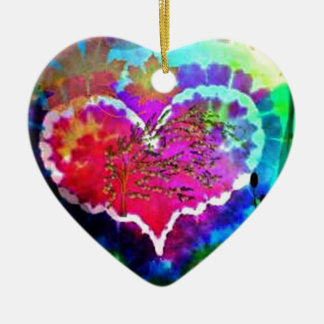 Hippy at Heart Rainbow Tie Dye gift collection Ceramic Tree Decoration
