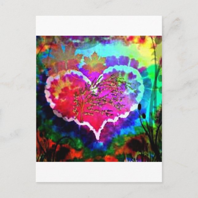 Hippy at Heart Rainbow Tie Dye gift collection Postcard (Front)