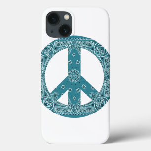 Hippy Bandanna Peace Sign Teal  Case-Mate iPhone C 13 Case