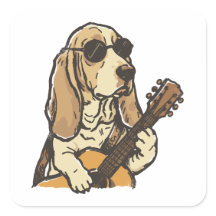 Hippy Beagle Playing Guitar