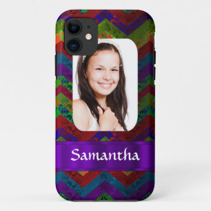 Hippy chevron personalised photo template iPhone 11 case