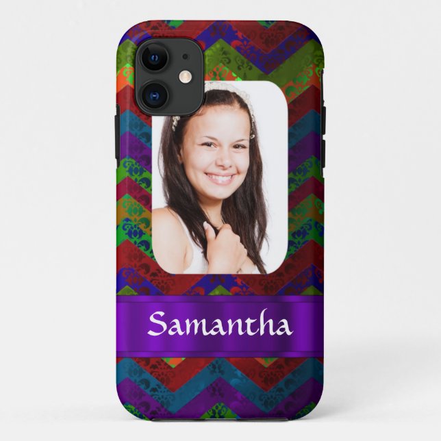 Hippy chevron personalised photo template Case-Mate iPhone case (Back)