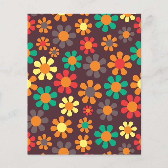 Hippy Flower Daisy Scrapbook Paper (Front)