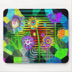 Hippy Flowers Mouse Pad