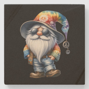 Hippy Gnome Stone Coaster