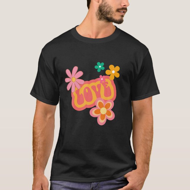 Hippy Groovy Love Valentine's Day T-Shirt (Front)
