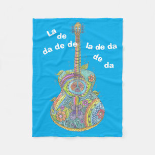Hippy Guitar Fleece Blanket
