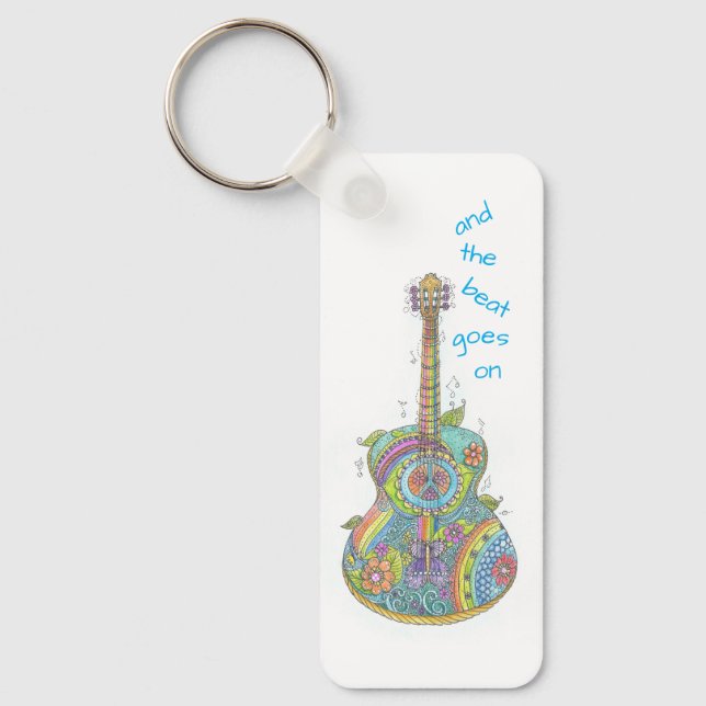 Hippy Guitar Key Ring (Front)