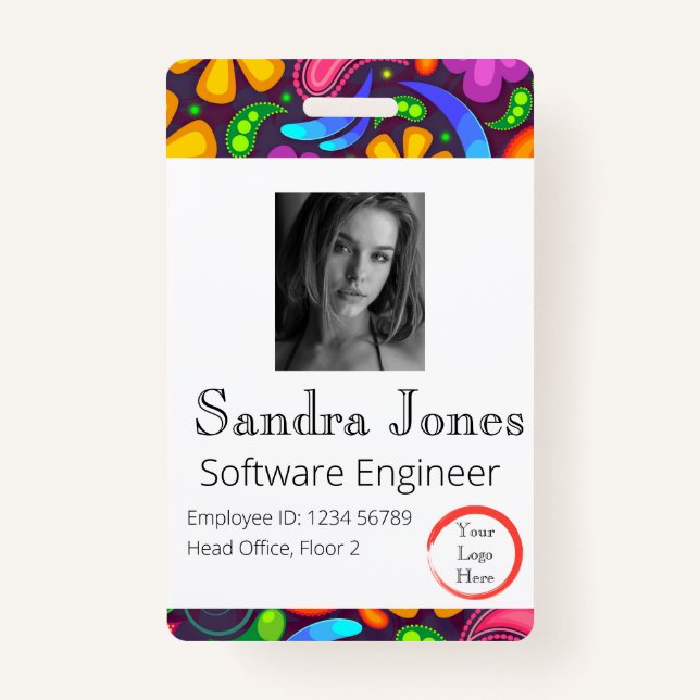 Hippy ID Card (Vertical/Portrait) ID Badge (Front)