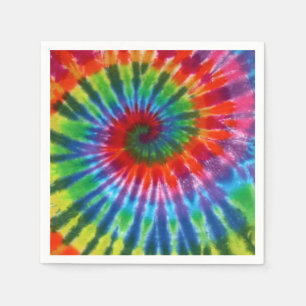 Hippy Peace Retro 60s Tie Dye Napkin