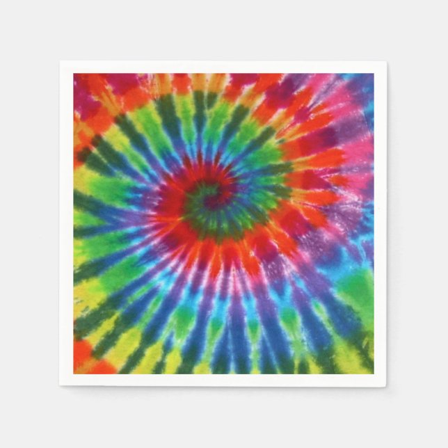 Hippy Peace Retro 60s Tie Dye Napkin (Front)