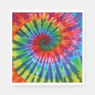 Hippy Peace Retro 60s Tie Dye Napkin