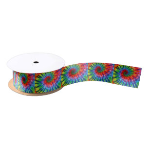 Hippy Peace Retro 60s Tie Dye Satin Ribbon