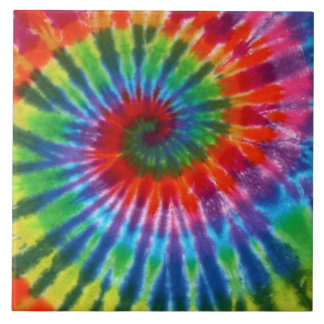 Hippy Peace Retro 60s Tie Dye Tile