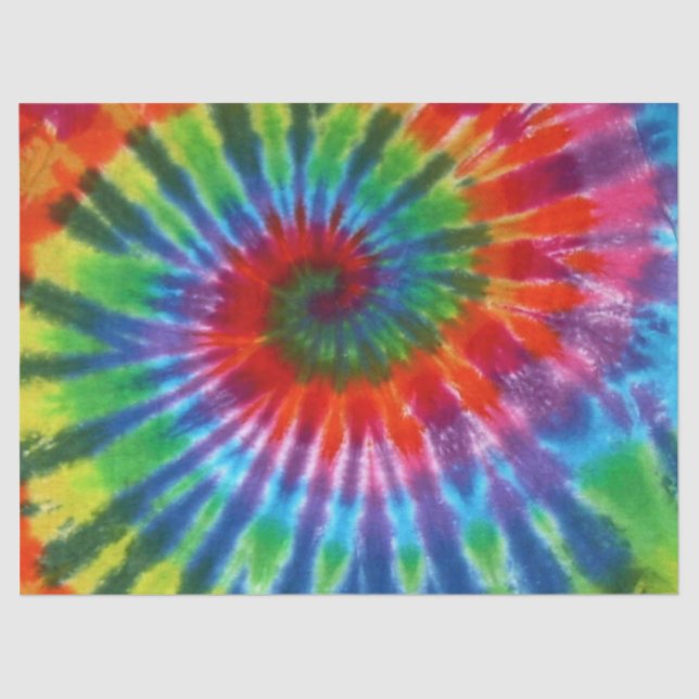 Hippy Peace Retro 60s Tie Dye Tissue Paper (Front)