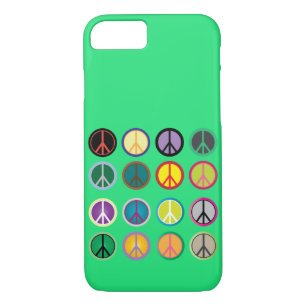 Hippy peace sign 60s colourful pattern Case-Mate iPhone case