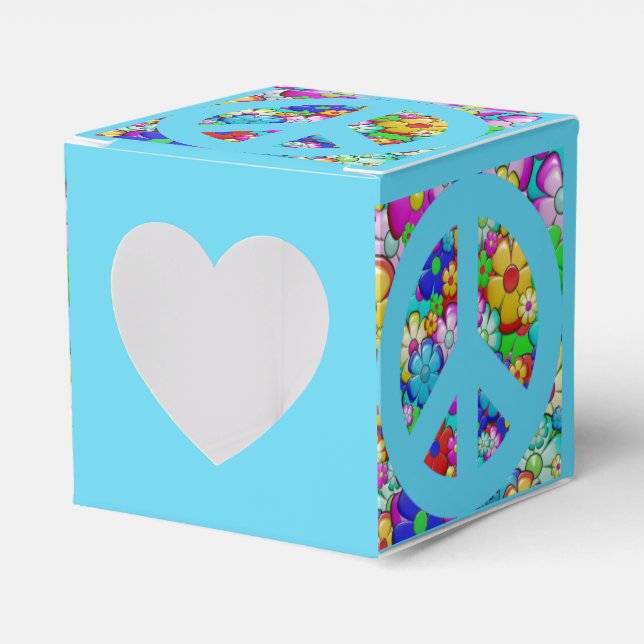 Hippy peace sign favor box (Front Side)