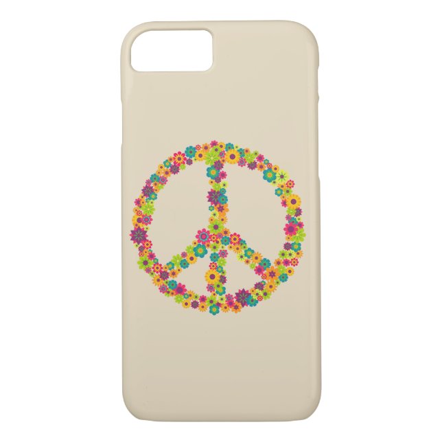 Hippy peace sign flowers Case-Mate iPhone case (Back)
