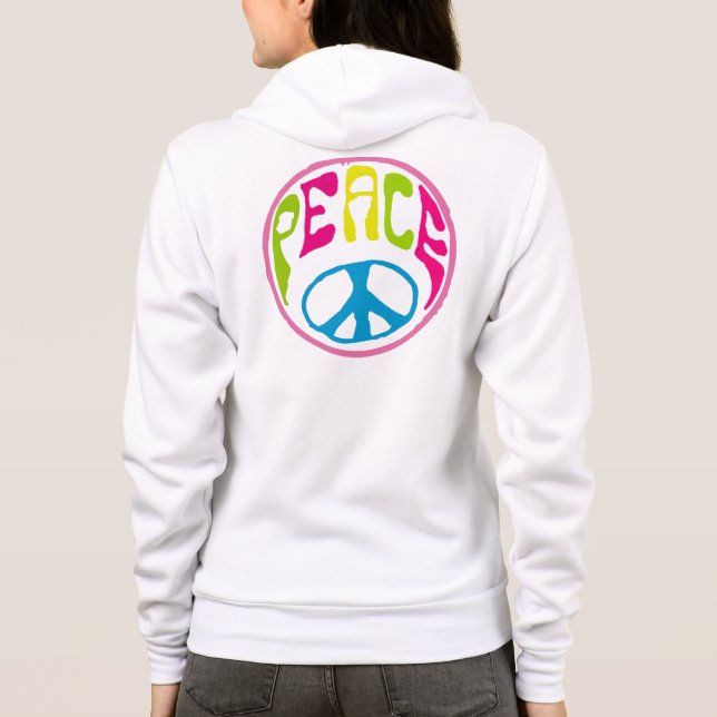 Hippy Peace Sign Hoodie (Back)