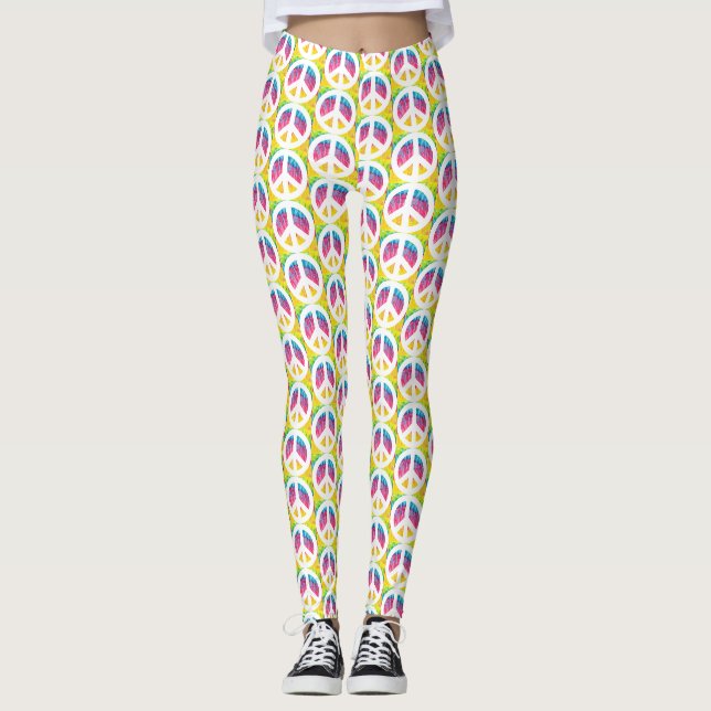 Hippy peace sign leggings (Front)