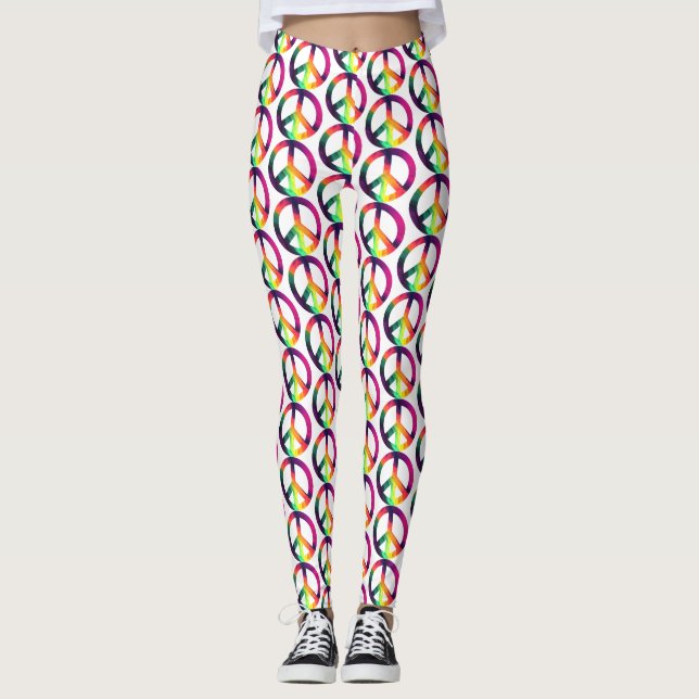Hippy peace sign leggings (Front)