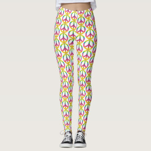 Hippy peace sign leggings