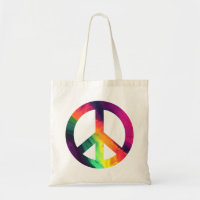 Hippy peace sign Tote Bag
