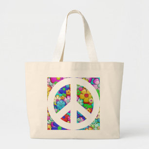 Hippy peace sign Tote Bag