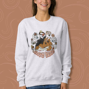 Hippy Piggy - Cute Guinea Pig Illustration Sweatshirt