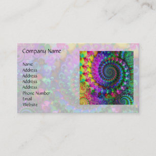 Hippy Rainbow Fractal Pattern Business Card