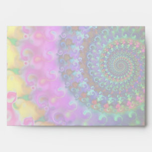 Hippy Rainbow Fractal Pattern Envelopes