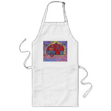 Hippy Teardrop Trailer Camper Apron with Raven