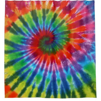 Hippy Tie Dye 60s Retro Colourful Boho Shower Curtain